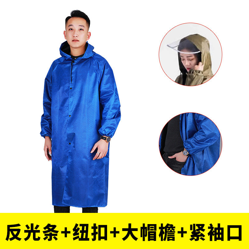 Thickened canvas raincoats for men and women, one-piece, windproof, flood control, outdoor use