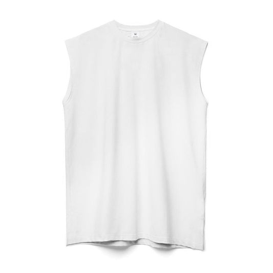 Men's loose sleeveless vest, wide-shoulder, solid color, for sports