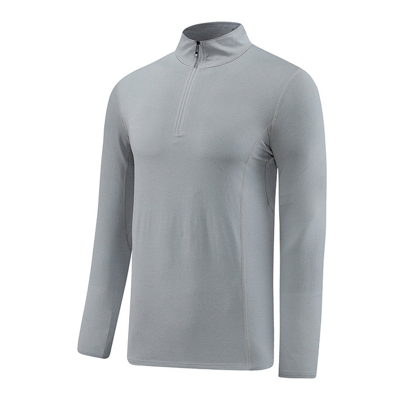 Men's loose fit, half-zip with stand collar, quick-dry top