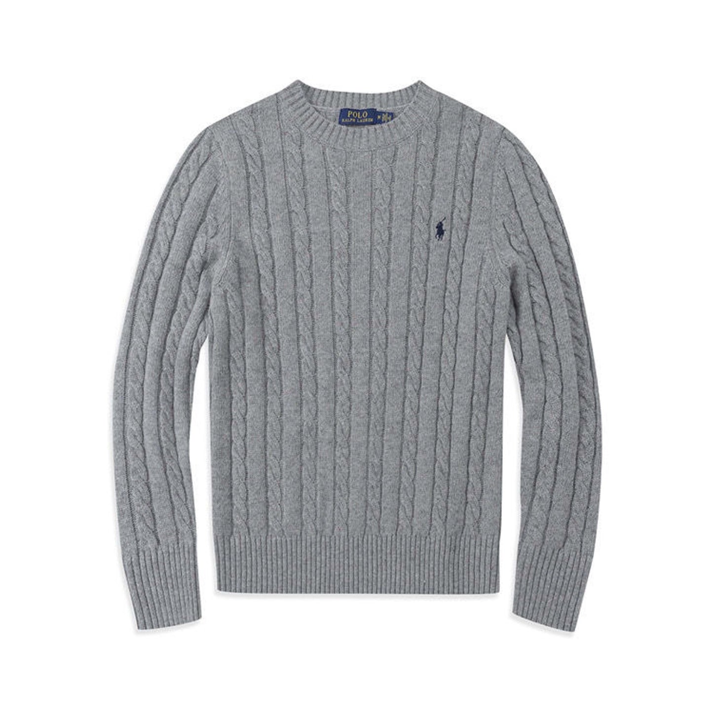 Polo Long Sleeve Cotton Twist Knit Sweater