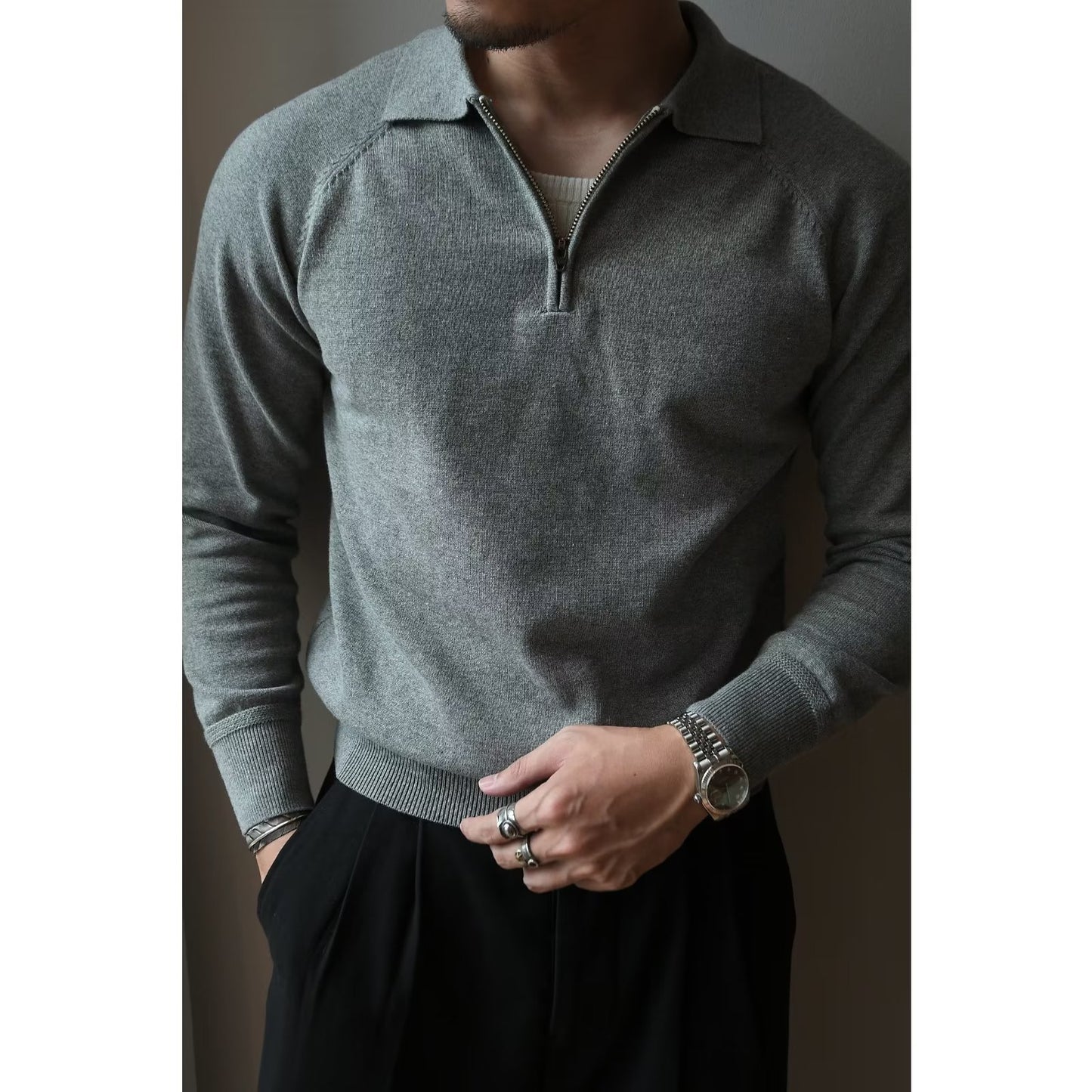 Classic Zip Polo Sweater