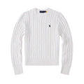 Polo Long Sleeve Cotton Twist Knit Sweater