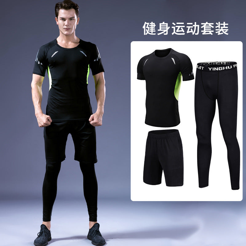 Men's quick-dry fitness suit for running, training, and gym