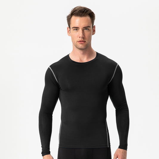 Men's long-sleeve compression shirt, for fitness and running