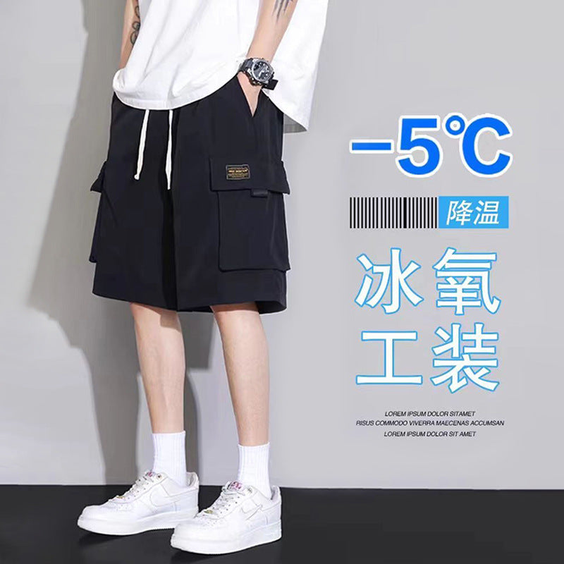 Summer 2024 Plus Size Loose Men's Shorts Cross Border Athleisure Pants Trend Summer Cargo Cropped Pants