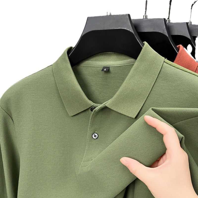 Long-Sleeve Double Mercerized Polo Shirt