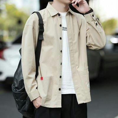 Korean Fashion Trend, Loose Cardigan Cargo Shirt