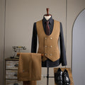 Double-Row Slim Fit Men's Business Vest + Trousers