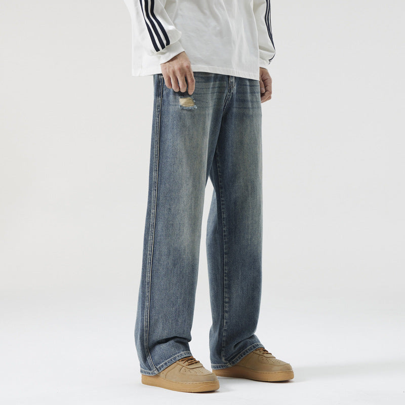 Men's Loose Straight Leg Draped Pants