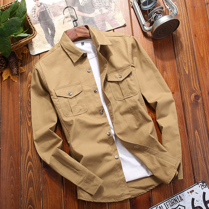 Retro Cargo Shirt Men's Trendy Wear