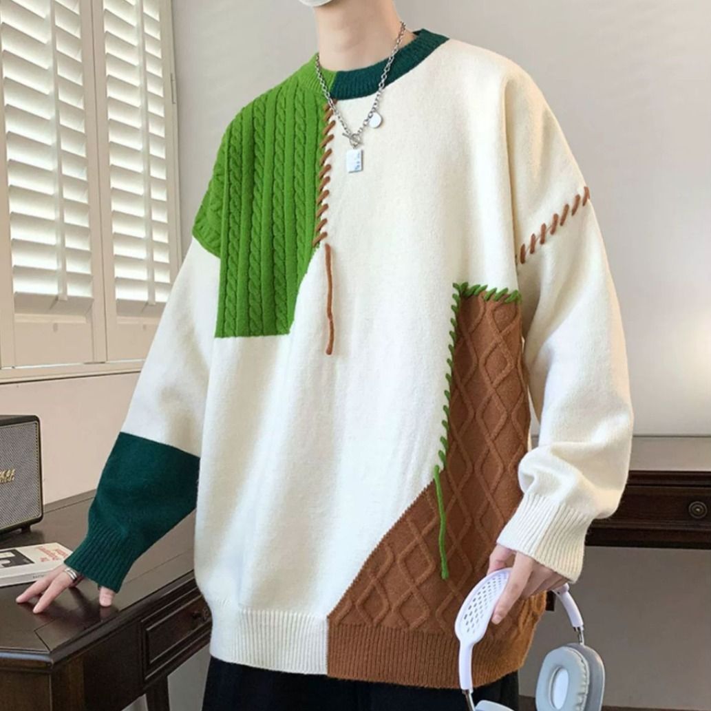 Men's Contrasting Crewneck Sweater