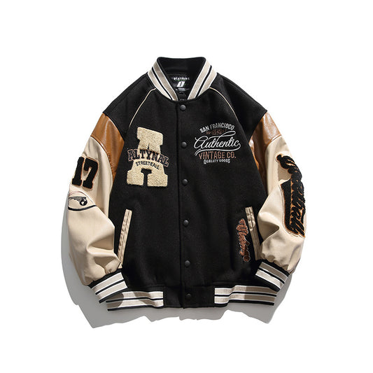 ATN Stand Collar Baseball Embroidery Jacket