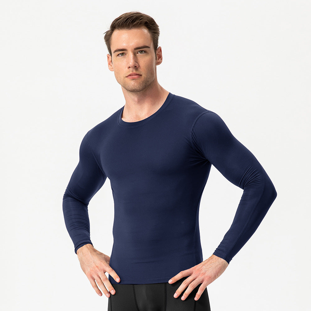 Men's long-sleeve compression shirt, for fitness and running