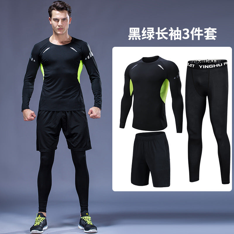 Men's quick-dry fitness suit for running, training, and gym