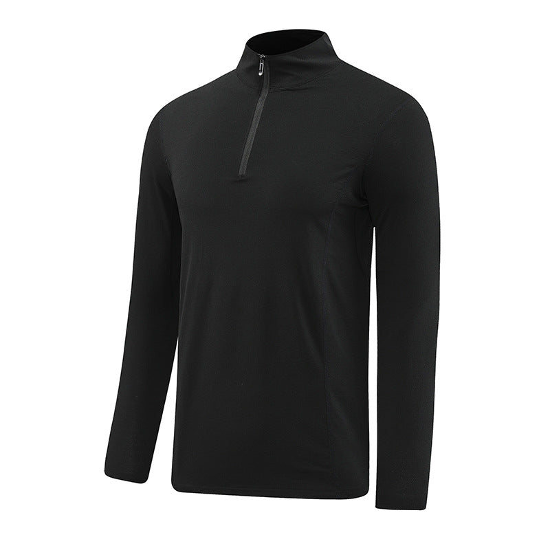 Men's loose fit, half-zip with stand collar, quick-dry top