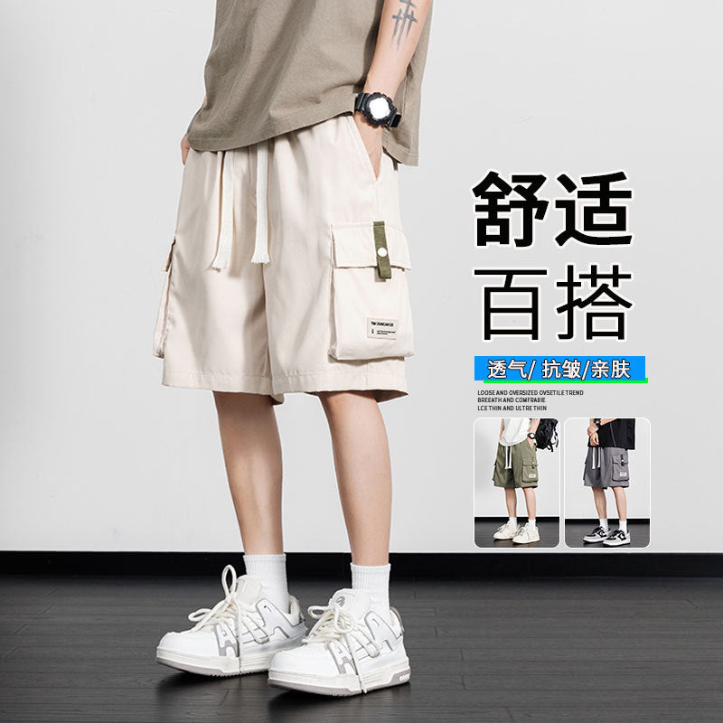 Summer 2024 Plus Size Loose Men's Shorts Cross Border Athleisure Pants Trend Summer Cargo Cropped Pants