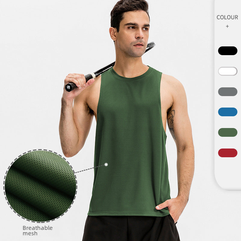 Men's loose-fit sleeveless vest, quick-dry, for fitness and basketball