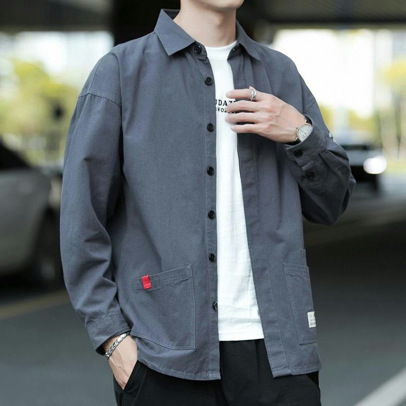 Korean Fashion Trend, Loose Cardigan Cargo Shirt