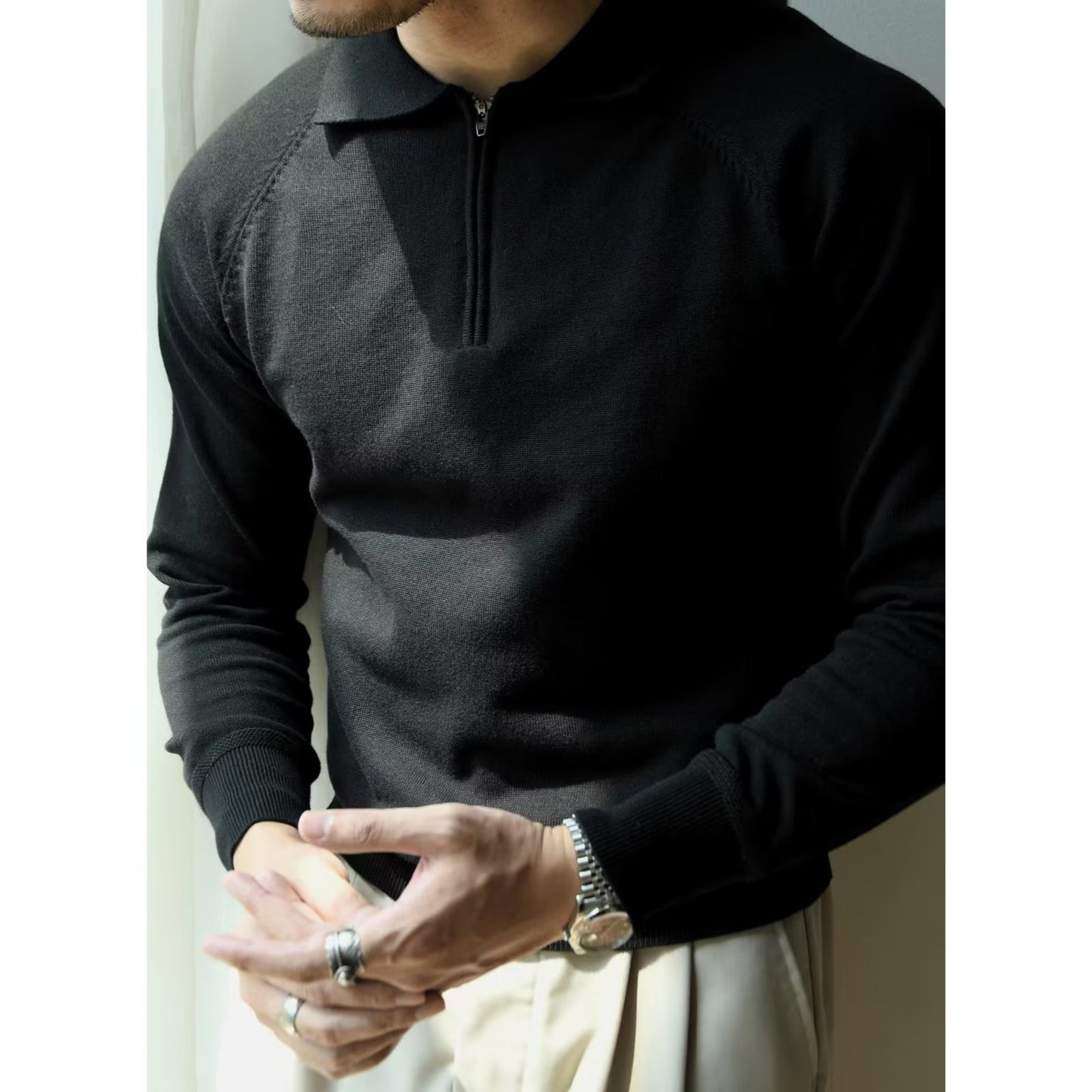 Classic Zip Polo Sweater