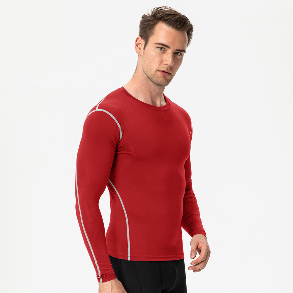 Men's long-sleeve compression shirt, for fitness and running