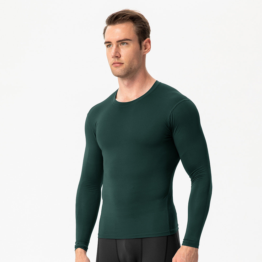 Men's long-sleeve compression shirt, for fitness and running