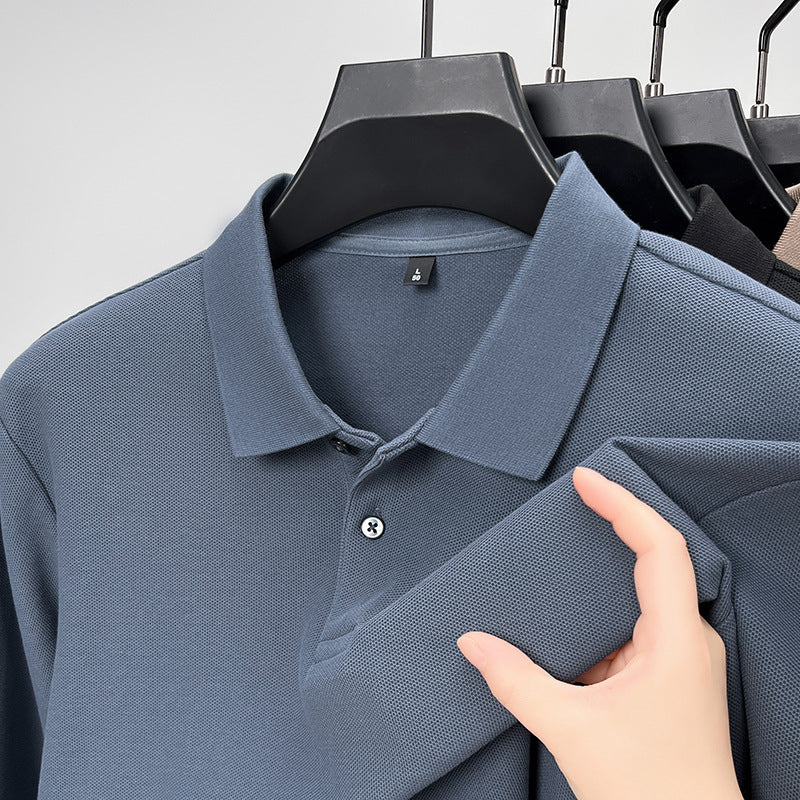 Long-Sleeve Double Mercerized Polo Shirt