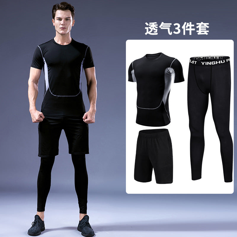 Men's quick-dry fitness suit for running, training, and gym