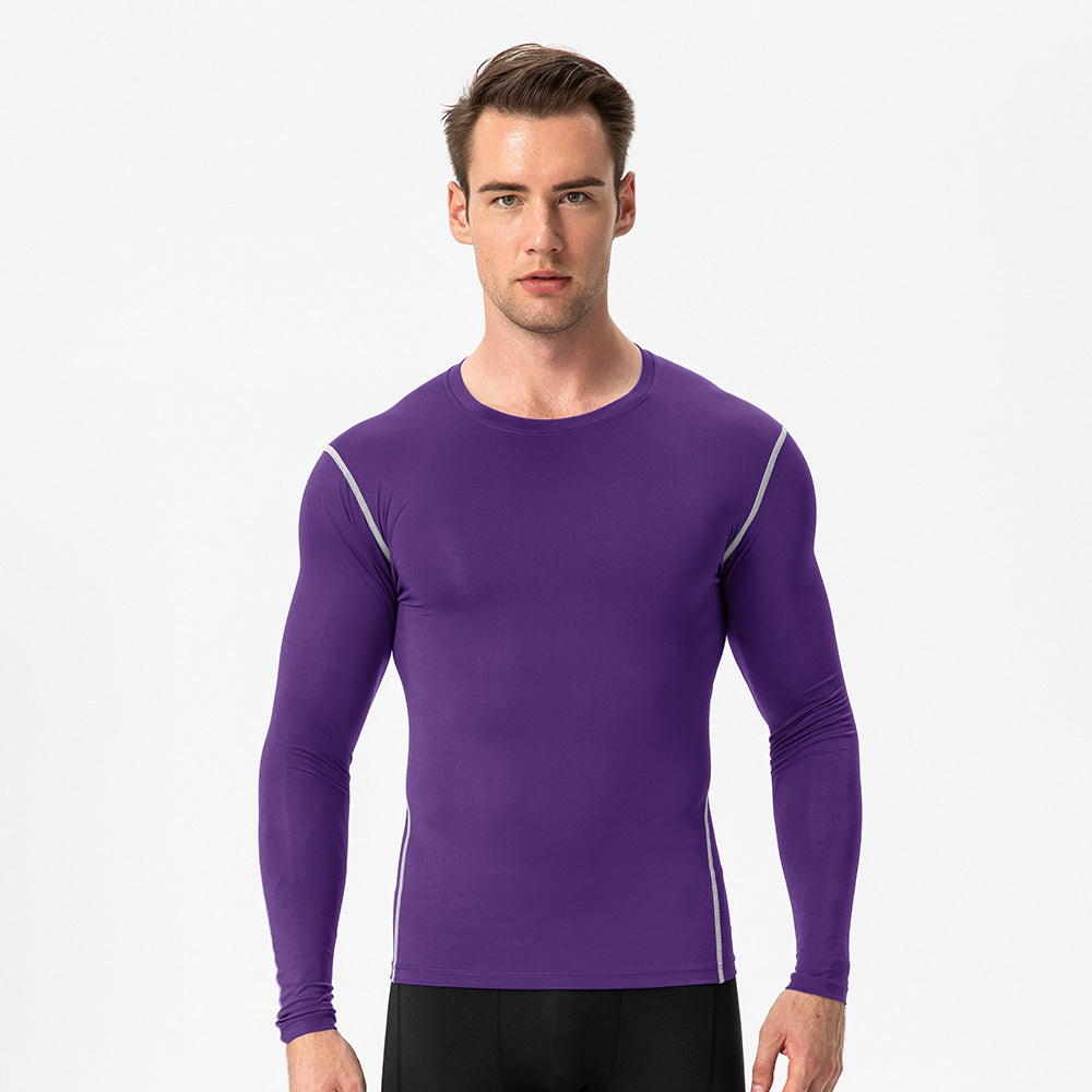 Men's long-sleeve compression shirt, for fitness and running