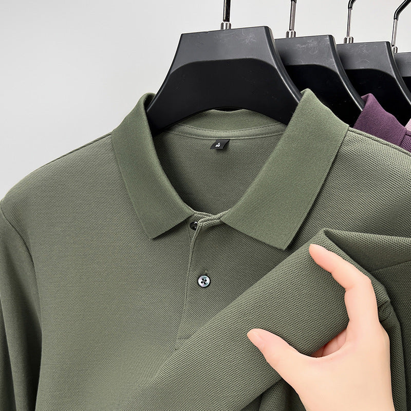 Long-Sleeve Double Mercerized Polo Shirt