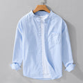 Men's henley collared shirt — M / sky blue