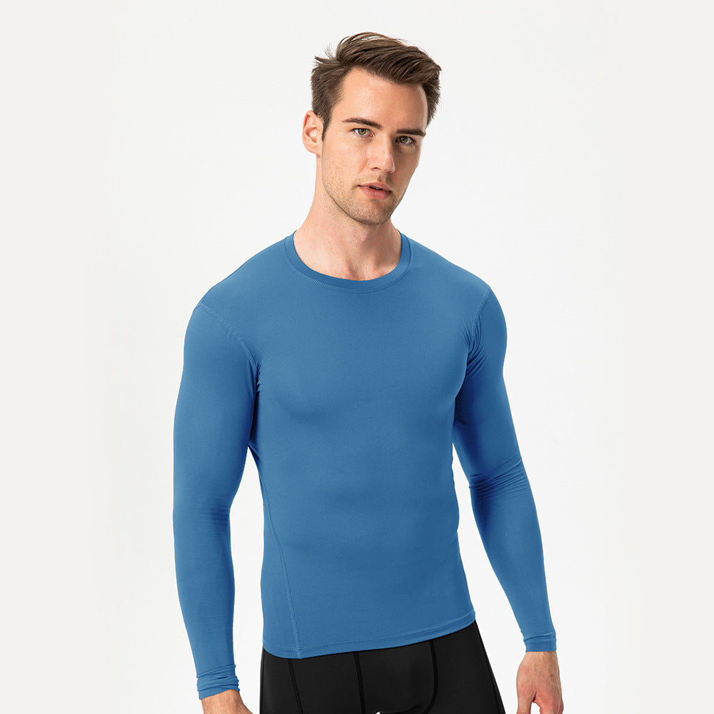 Men's long-sleeve compression shirt, for fitness and running