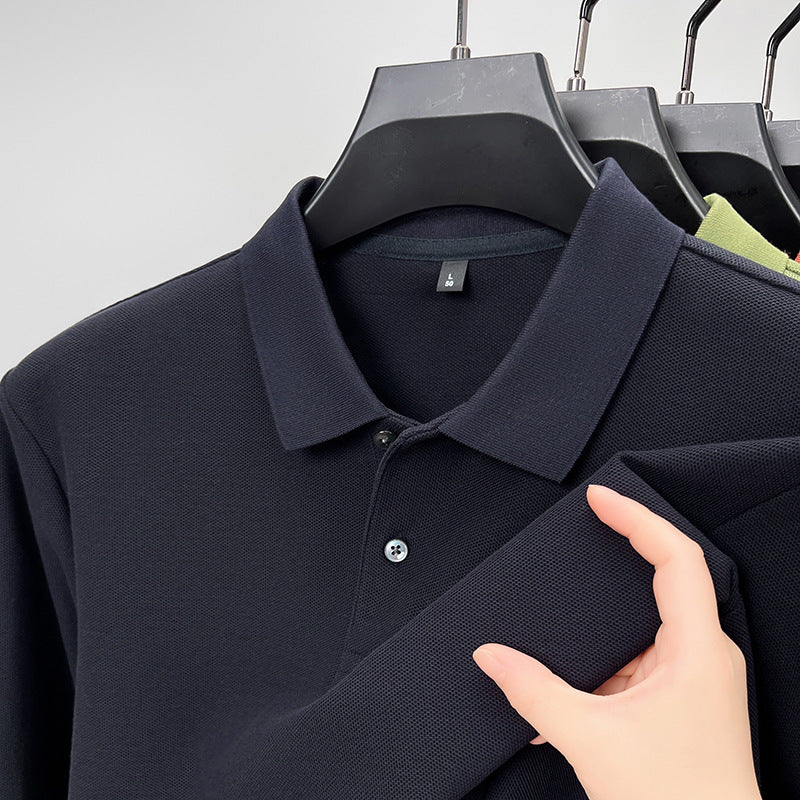 Long-Sleeve Double Mercerized Polo Shirt