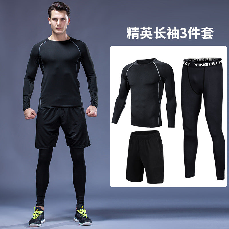 Men's quick-dry fitness suit for running, training, and gym