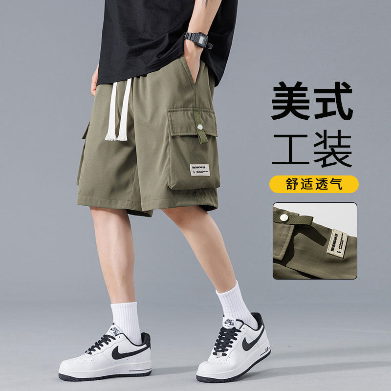 Summer 2024 Plus Size Loose Men's Shorts Cross Border Athleisure Pants Trend Summer Cargo Cropped Pants