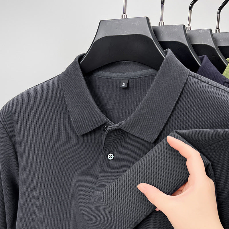 Long-Sleeve Double Mercerized Polo Shirt