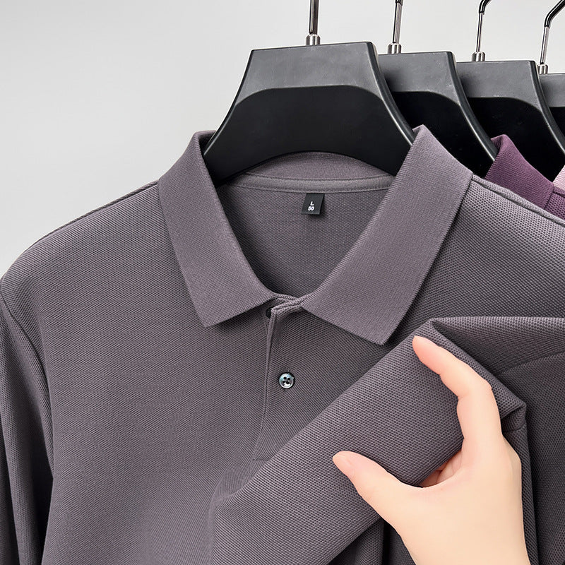 Long-Sleeve Double Mercerized Polo Shirt