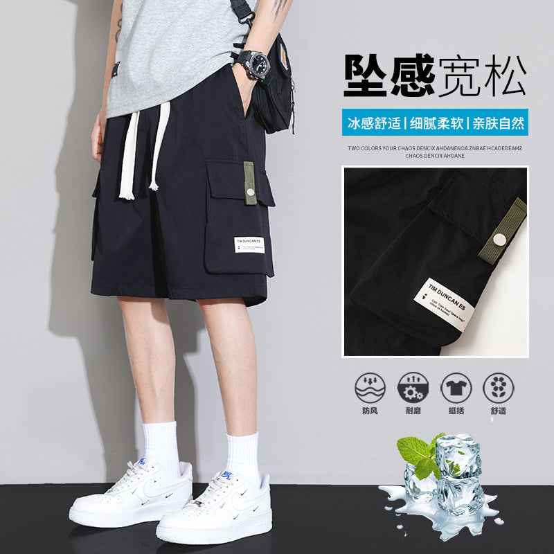 Summer 2024 Plus Size Loose Men's Shorts Cross Border Athleisure Pants Trend Summer Cargo Cropped Pants