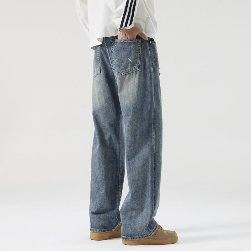 Men's Loose Straight Leg Draped Pants