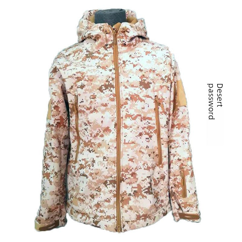 Men's waterproof camouflage softshell jacket, breathable, 3-in-1, for autumn and winter