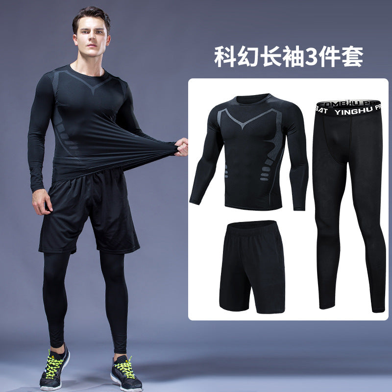 Men's quick-dry fitness suit for running, training, and gym