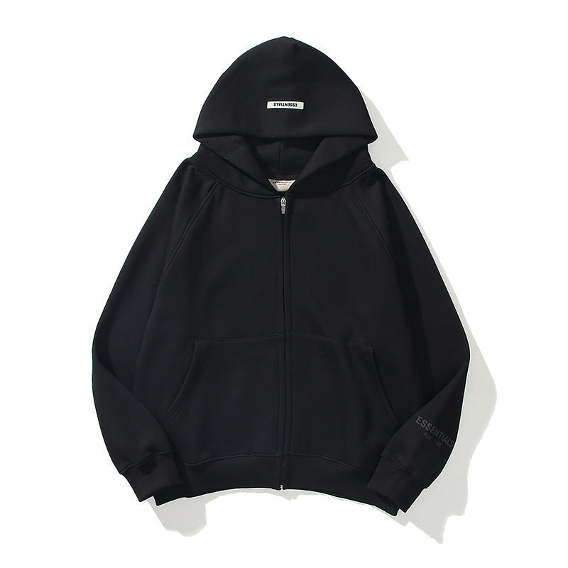 ESSENTIALS Velvet Zip-Up Hoodie