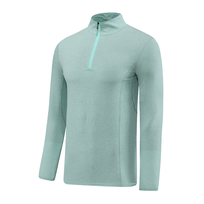Men's loose fit, half-zip with stand collar, quick-dry top