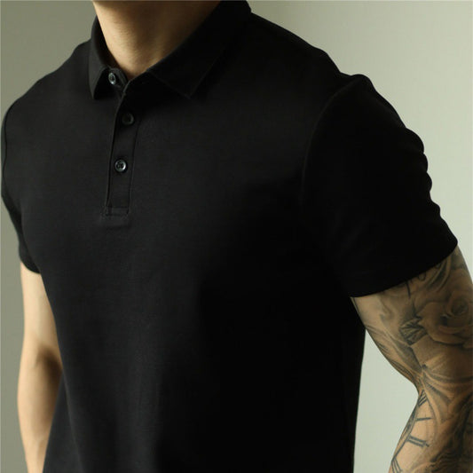 Cotton-Bead Polo Shirt - Men's Slim Business Casual Short-Sleeve