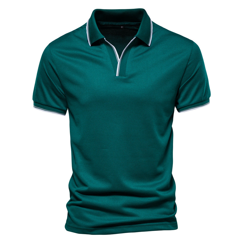 Euro Polo solid Color V-Neck Men's T-shirt