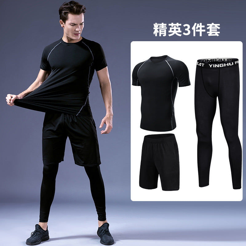 Men's quick-dry fitness suit for running, training, and gym