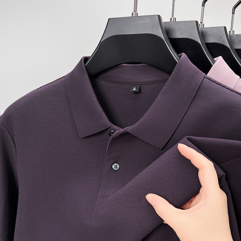 Long-Sleeve Double Mercerized Polo Shirt