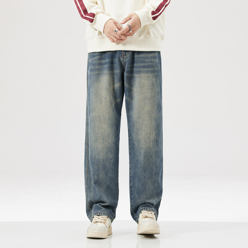 High Street Youth Trend in Retro Blue Jeans