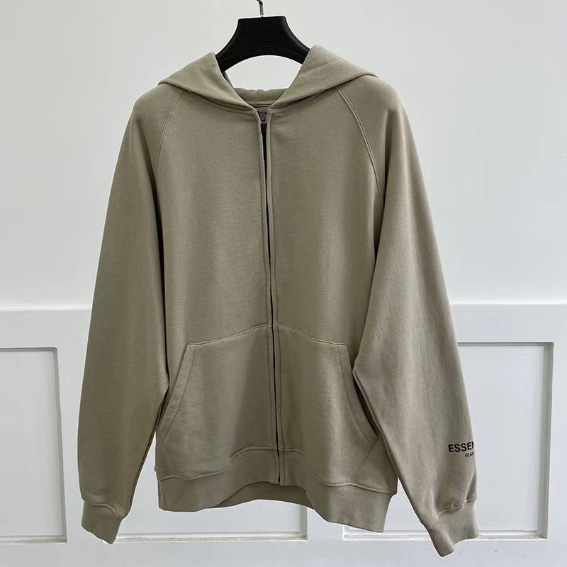 ESSENTIALS Velvet Zip-Up Hoodie