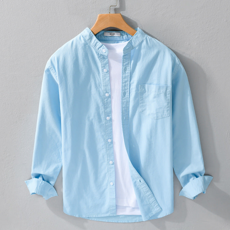 Men's henley collared shirt