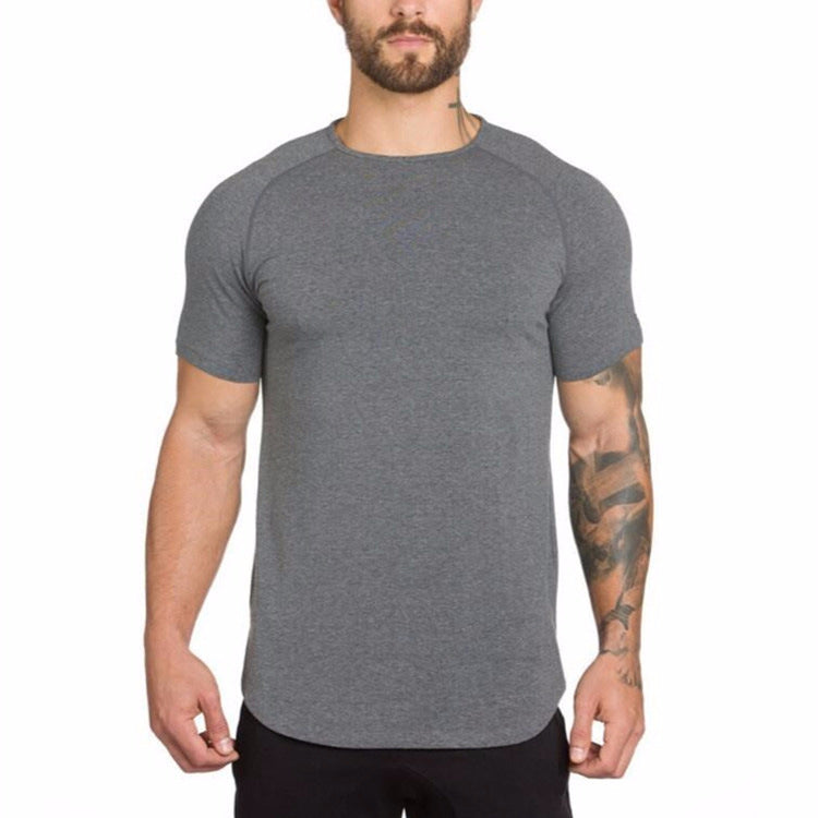 Men's slim-fit breathable sports T-shirt, perfect for summer and bodybuilding